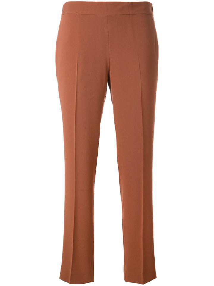 Alberto Biani Cropped Trousers, Women's, Size: 42, Brown, Polyester/triacetate