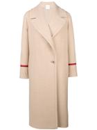 Agnona Contrasting Strap Single Breasted Coat - Nude & Neutrals
