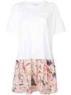 Red Valentino Patterned Hem T-shirt Dress - White