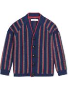 Burberry Kids Striped Cashmere Wool Cardigan - Blue