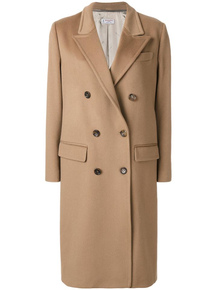Alberto Biani Double Breasted Coat - Brown