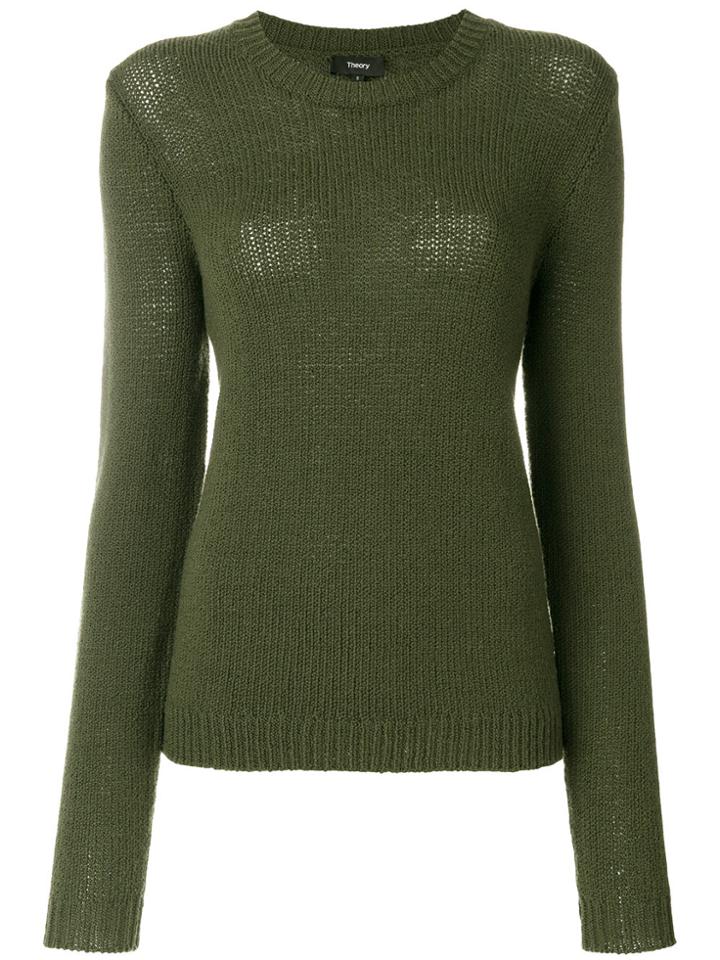 Theory Crew Neck Jumper - Green