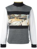 Opening Ceremony Opening Ceremony X Syd Mead 'jet Fighter' Sweatshirt, Men's, Size: Large, Grey, Cotton/polyester