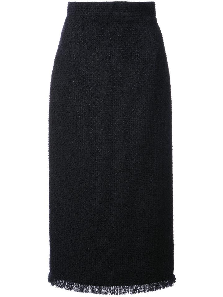 Oscar De La Renta Boucle Tweed Pencil Skirt - Black