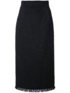 Oscar De La Renta Boucle Tweed Pencil Skirt - Black