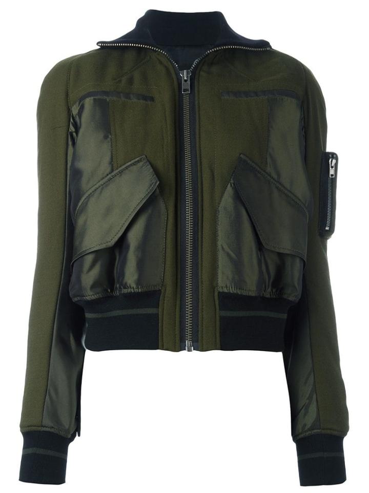 Haider Ackermann Contrast Panel Bomber Jacket - Green