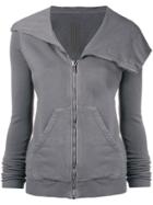 Rick Owens Drkshdw Oversized Hood Zipped Jacket - Grey