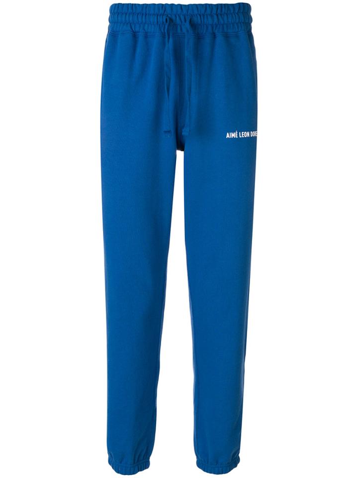 Aimé Leon Dore Logo Printed Track Pants - Blue