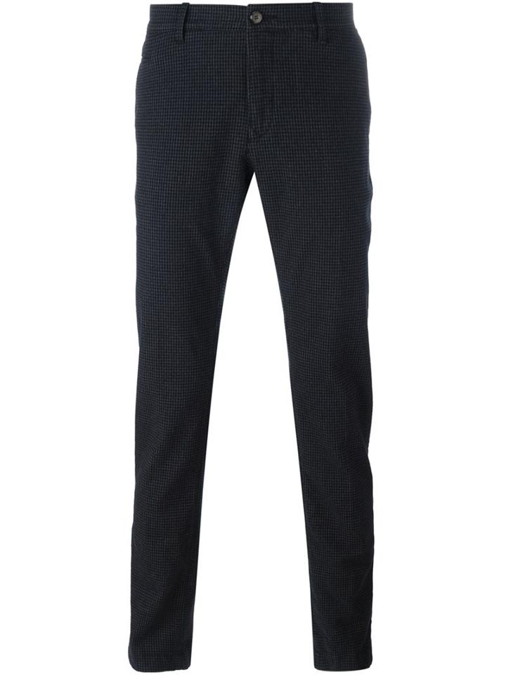 Jacob Cohen Academy 'bobby' Slim Fit Trousers, Men's, Size: 35, Blue, Silk/cotton/polyamide/spandex/elastane