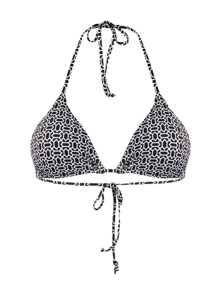 Fisico Geometric Print Bikini Top - Black