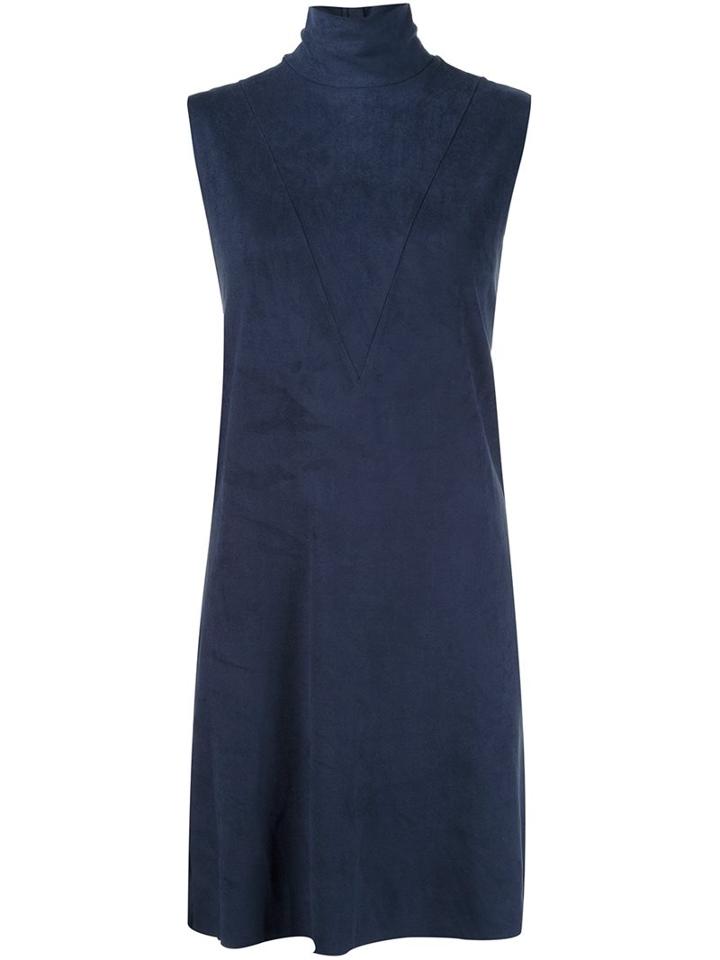 Mm6 Maison Margiela Roll Neck Dress, Women's, Size: Medium, Blue, Polyester/spandex/elastane
