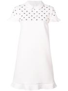 Red Valentino Eyelet Peplum Hem Shift Dress - White