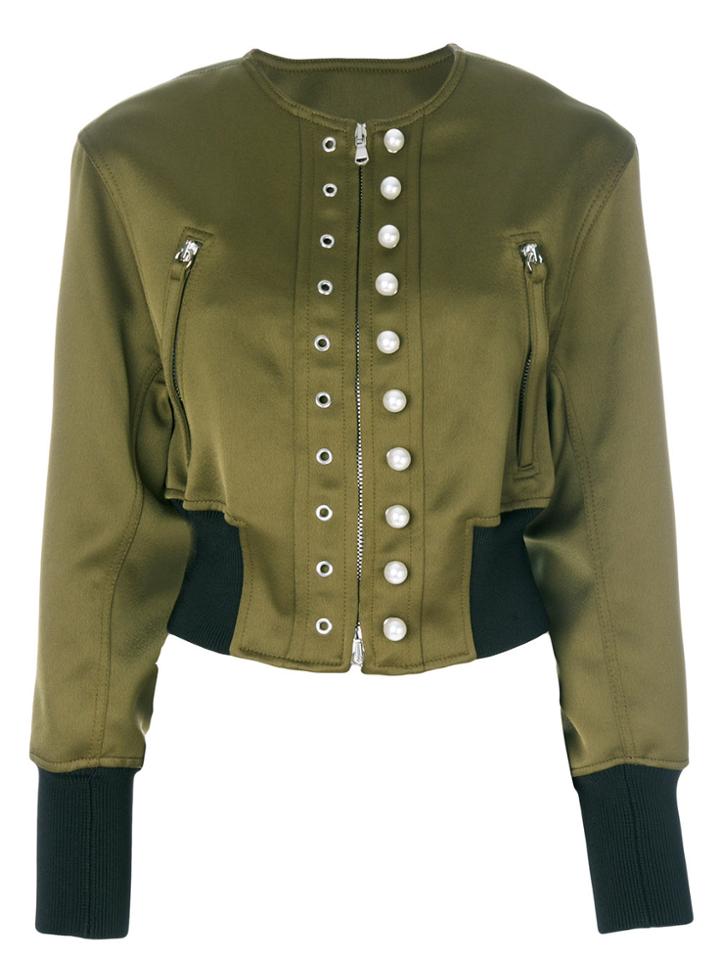 3.1 Phillip Lim Embellished Cropped Jacket - Green
