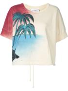 Faith Connexion Palm Tree Print Sweatshirt, Women's, Size: Medium, Yellow/orange, Cotton