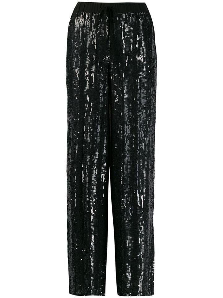 P.a.r.o.s.h. Embellished Wide-leg Trousers - Black