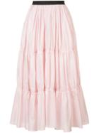 Tome - Long Tiered Skirt - Women - Silk/viscose - Xs, Women's, Pink/purple, Silk/viscose