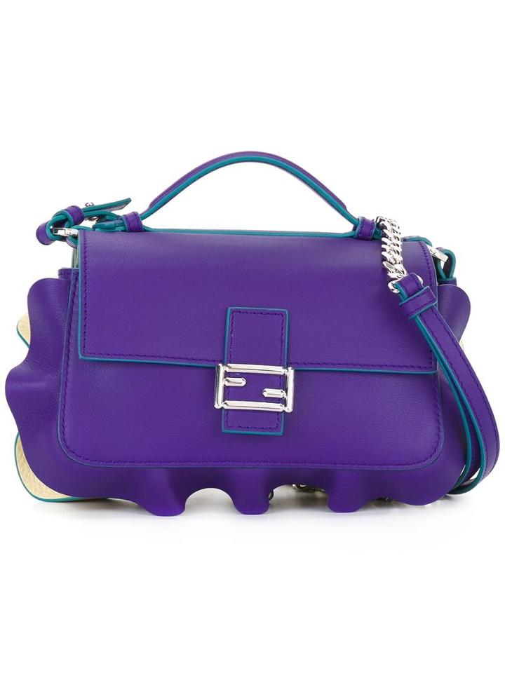 Fendi Micro 'double Baguette' Crossbody Bag, Women's, Nude/neutrals, Calf Leather