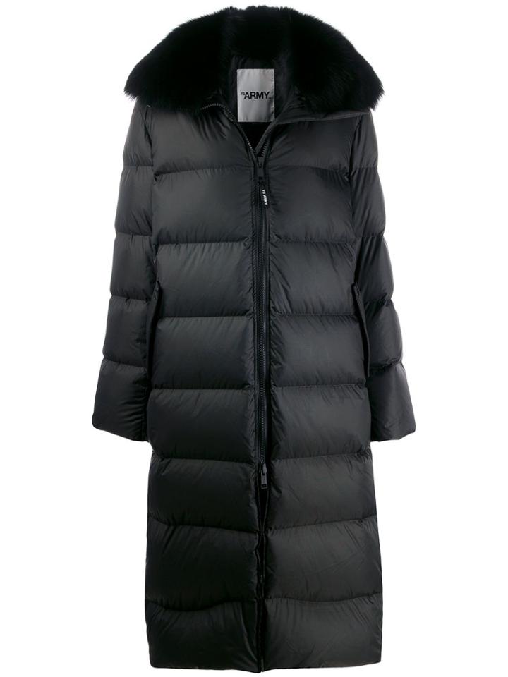 Yves Salomon Army Oversized Fur-trimmed Coat - Black