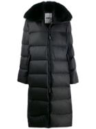 Yves Salomon Army Oversized Fur-trimmed Coat - Black