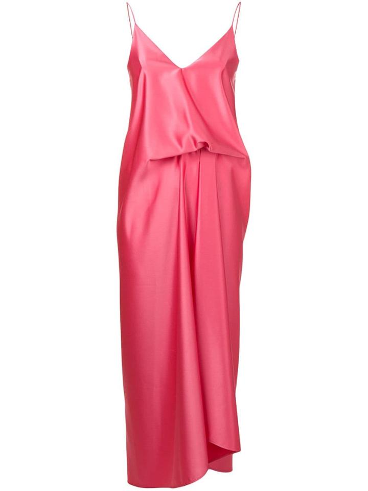 Cédric Charlier Gathered Slip Dress - Pink