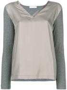 Fabiana Filippi Contrast Long-sleeve Top - Grey