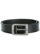 Versace Rectangular Buckle Belt, Men's, Size: 100, Black, Leather