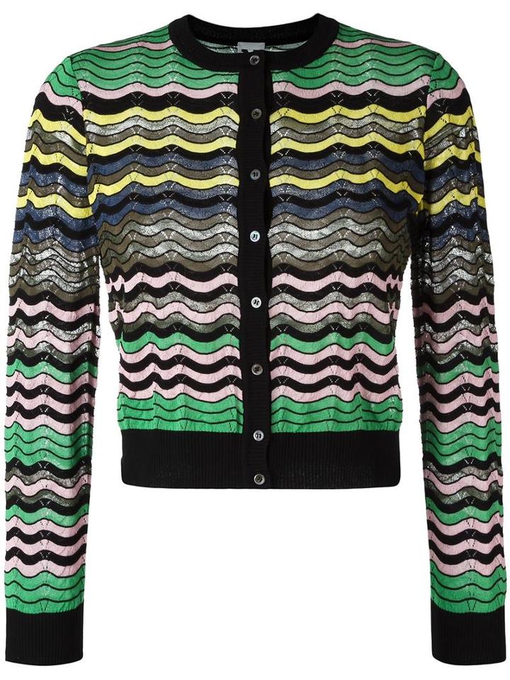 M Missoni Striped Buttoned Cardigan, Women's, Size: 42, Polyamide/cotton/viscose/acrylic