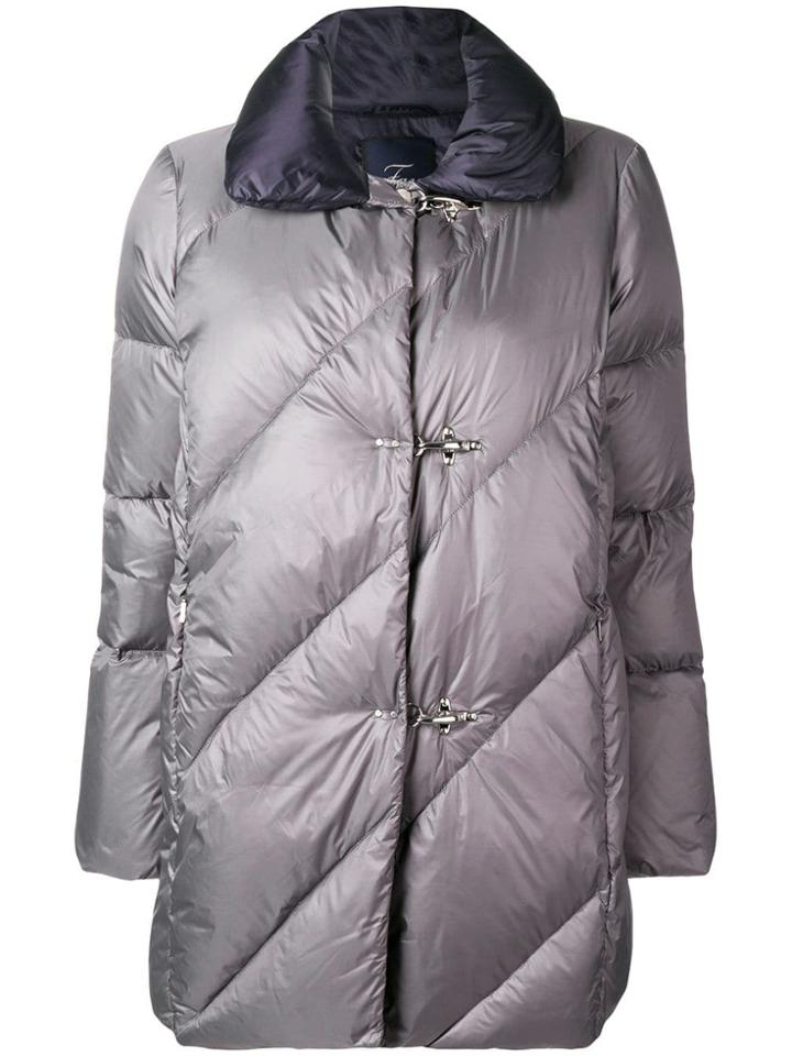 Fay Lobster Fastening Padded Coat - Grey