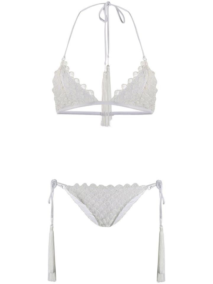 Missoni Mare Scalloped Knit Bikini - White