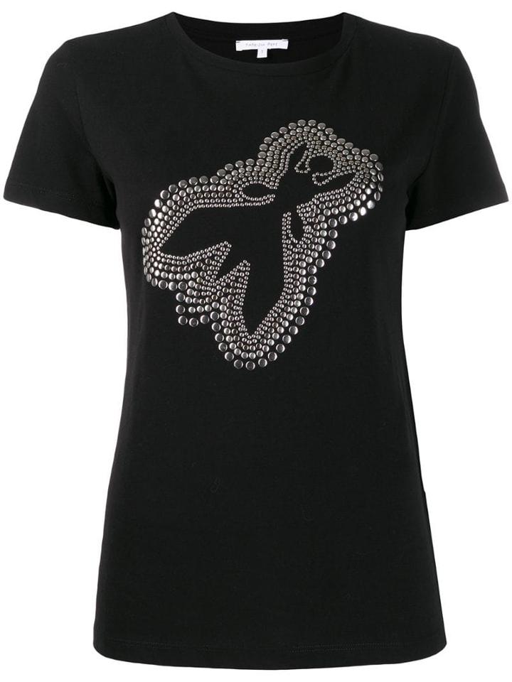 Patrizia Pepe Rhinestone-embellished Crew Neck T-shirt - Black