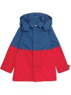 Burberry Kids Teen Detachable Hood Colour Block Cotton Car Coat - Blue