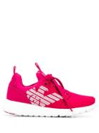 Ea7 Emporio Armani Logo Printed Sneakers - Pink