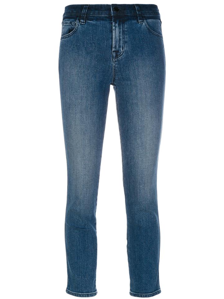 J Brand Cropped Slim Fit Jeans - Blue