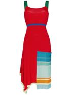 I-am-chen Pleat Detail Mid-length Strappy Dress - Red