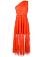 Msgm Asymmetric Layer Dress, Women's, Size: 44, Yellow/orange, Polyester
