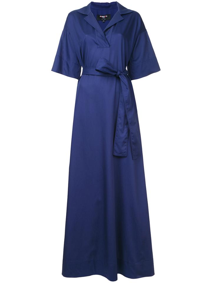 Paule Ka Long Woven Wrap Dress - Blue