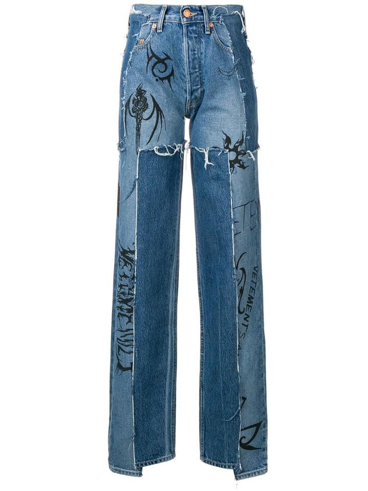 Levi's Tribal Print Patchwork Jeans - Blue