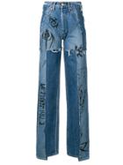 Levi's Tribal Print Patchwork Jeans - Blue