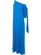 Jay Godfrey Asymmetric Tie Sleeve Gown - Blue