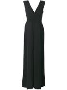 Marc Ellis V-neck Plunge Back Split Dress - Black