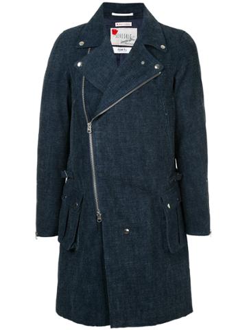 Fdmtl Zipped Denim Coat - Blue