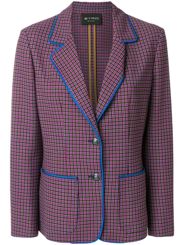 Etro Checked Two Button Blazer - Multicolour