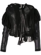 Comme Des Garçons Pre-owned Asymmetric Frilled Sheer Jacket - Black