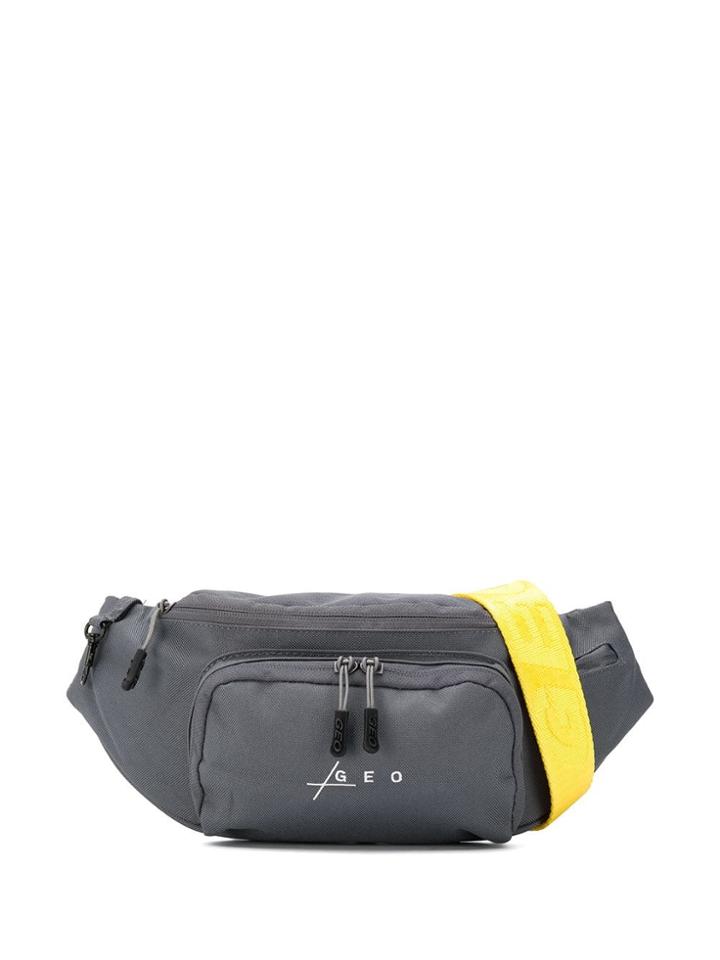 Geo Logo Zipped Belt Bag - Grey