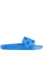 Gucci Men's Rubber Gg Slide Sandal - Blue