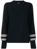 Eleventy Ribbed Stripe-cuff Sweater - Blue
