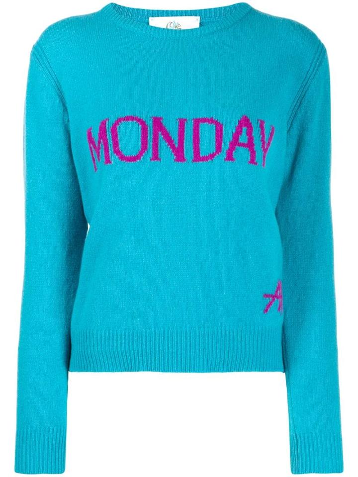 Alberta Ferretti Monday Intarsia Jumper - Blue