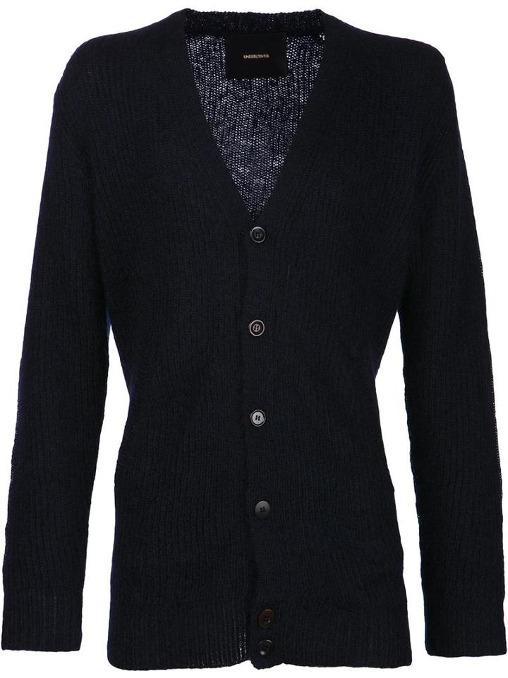 Undercover V-neck Cardigan, Men's, Size: 4, Blue, Mohair/wool/nylon