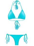 Martha Medeiros Side Tie Bikini Bottom, Women's, Size: P, Blue, Polyamide/spandex/elastane