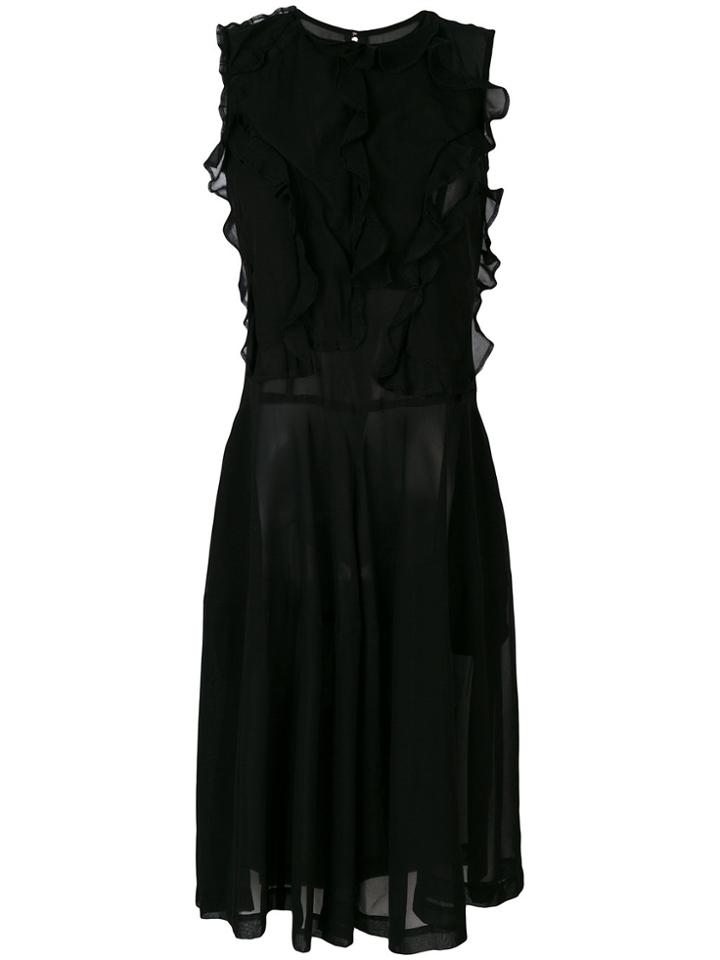 Comme Des Garçons Vintage Ruffled Sheer Dress - Black